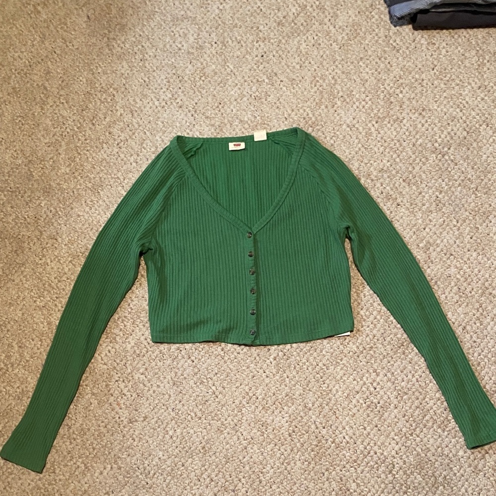 Levi's Green Ribbed Button-Down Shirt